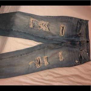 Gap boyfriend fit ripped jeans.